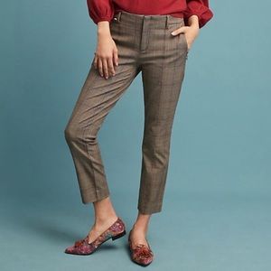 Anthropologie Essential Slim Plaid Pants